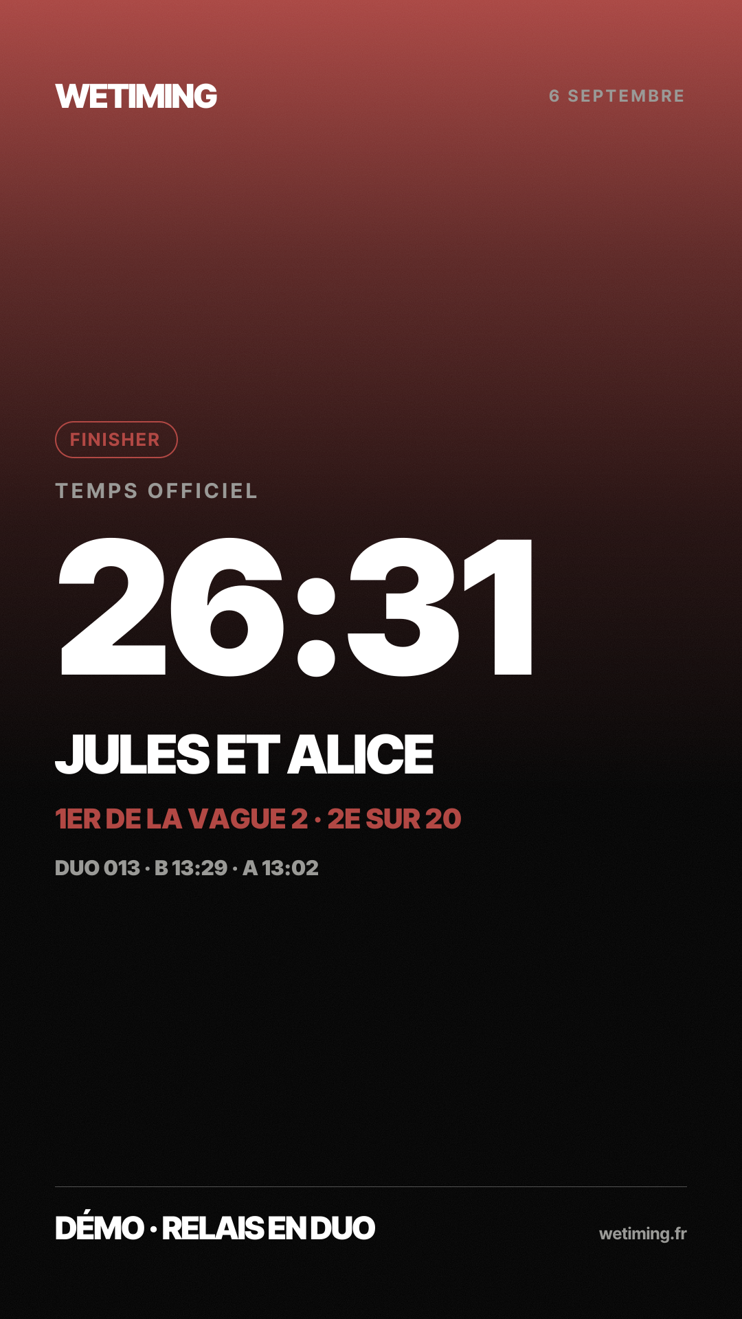 Ton résultat au format Story · aube