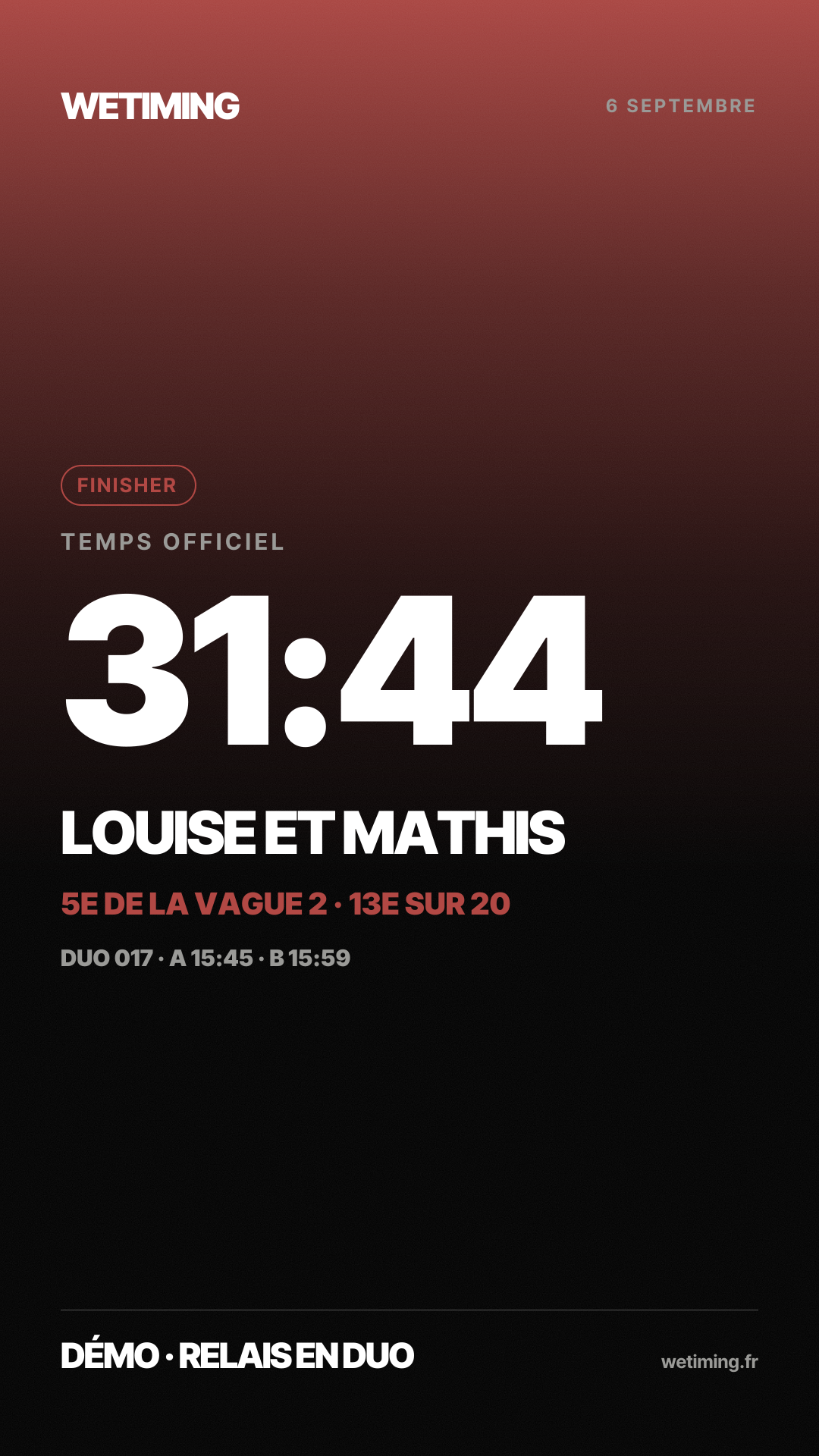 Ton résultat au format Story · aube