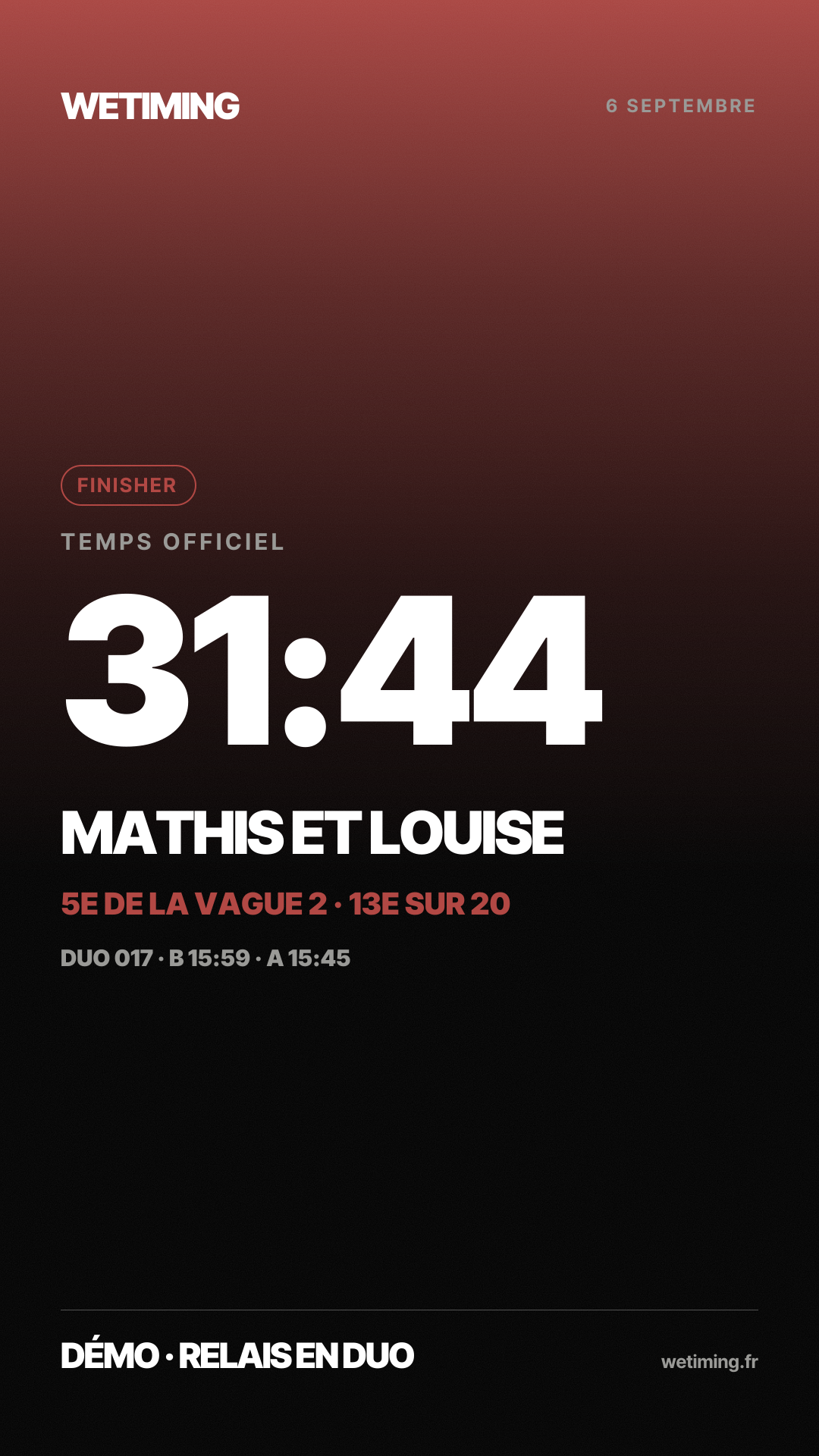 Ton résultat au format Story · aube