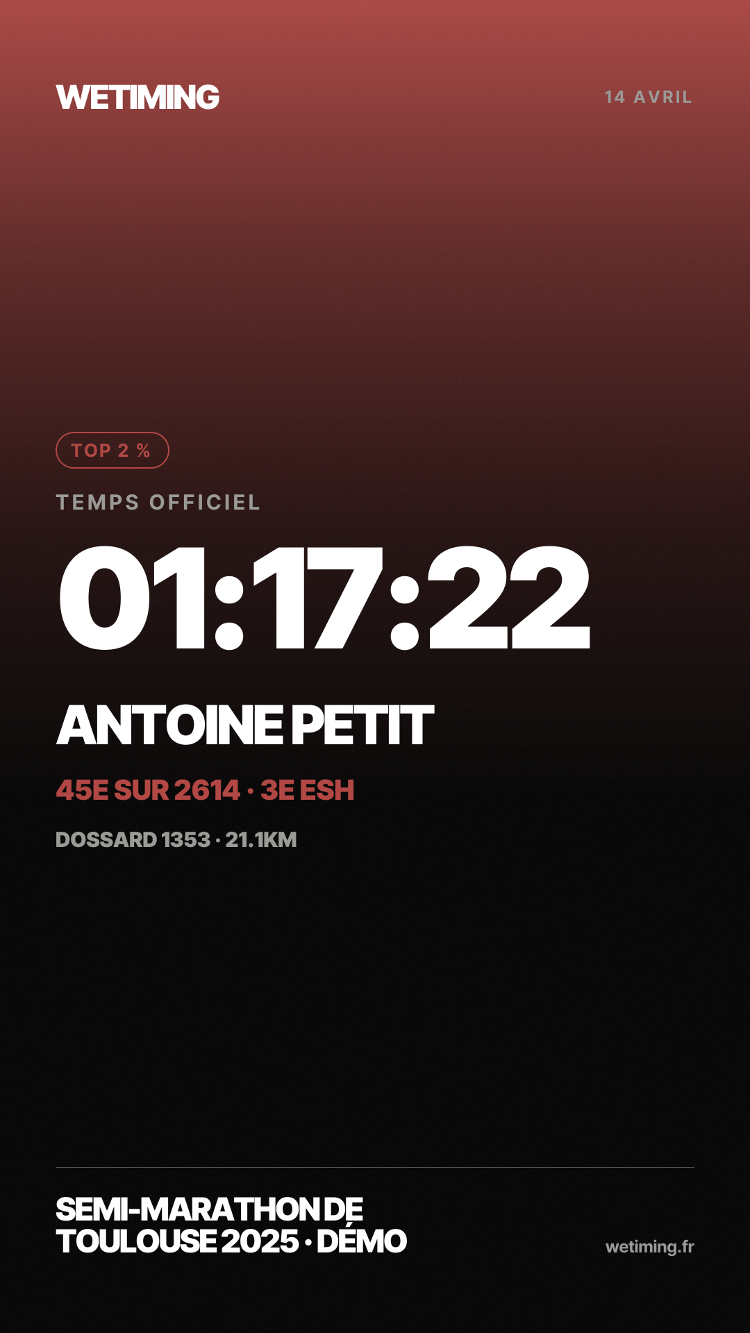 Ton résultat au format Story · aube