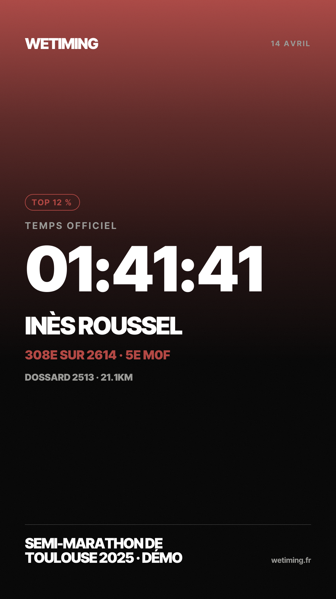 Ton résultat au format Story · aube