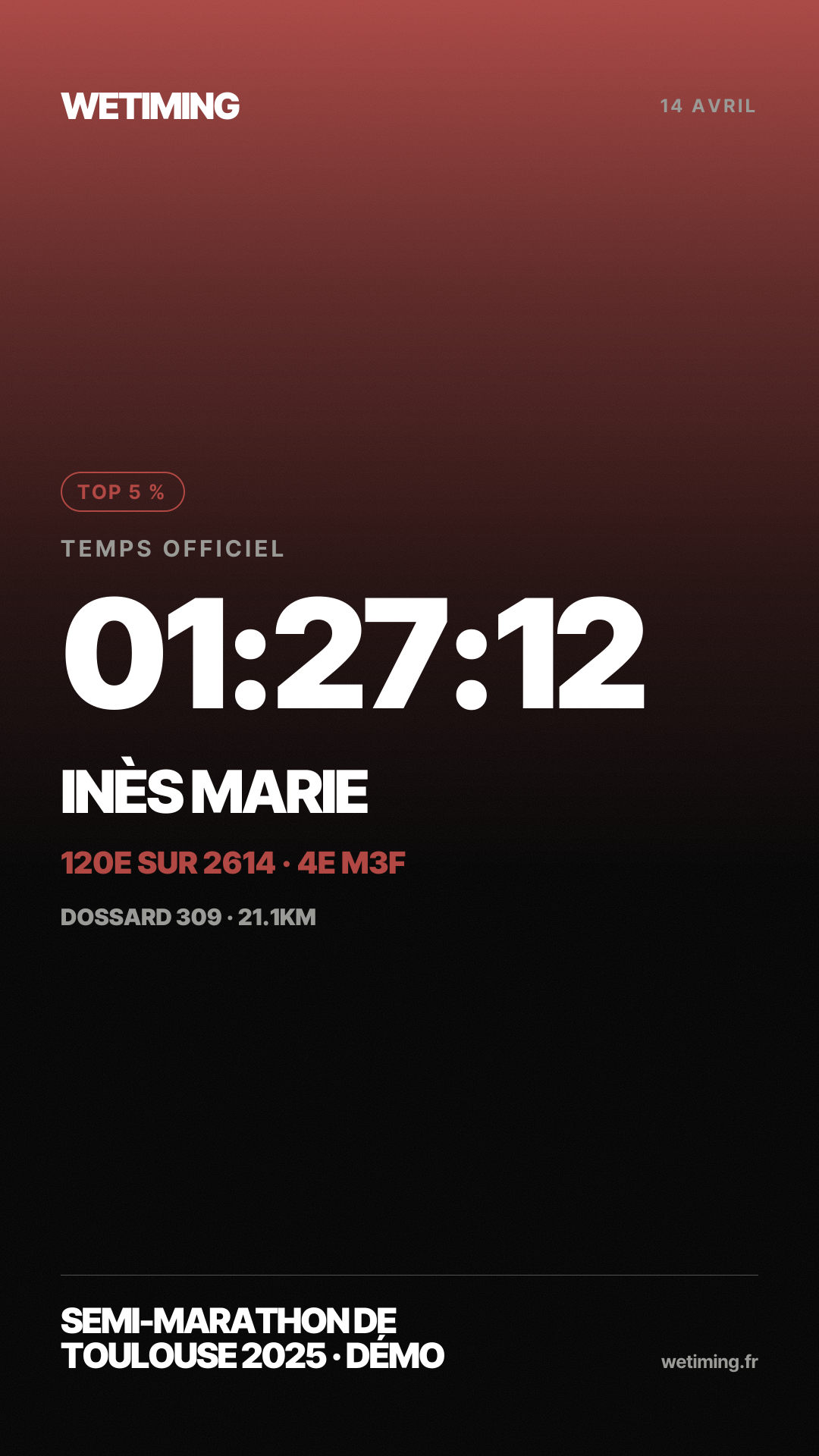 Ton résultat au format Story · aube