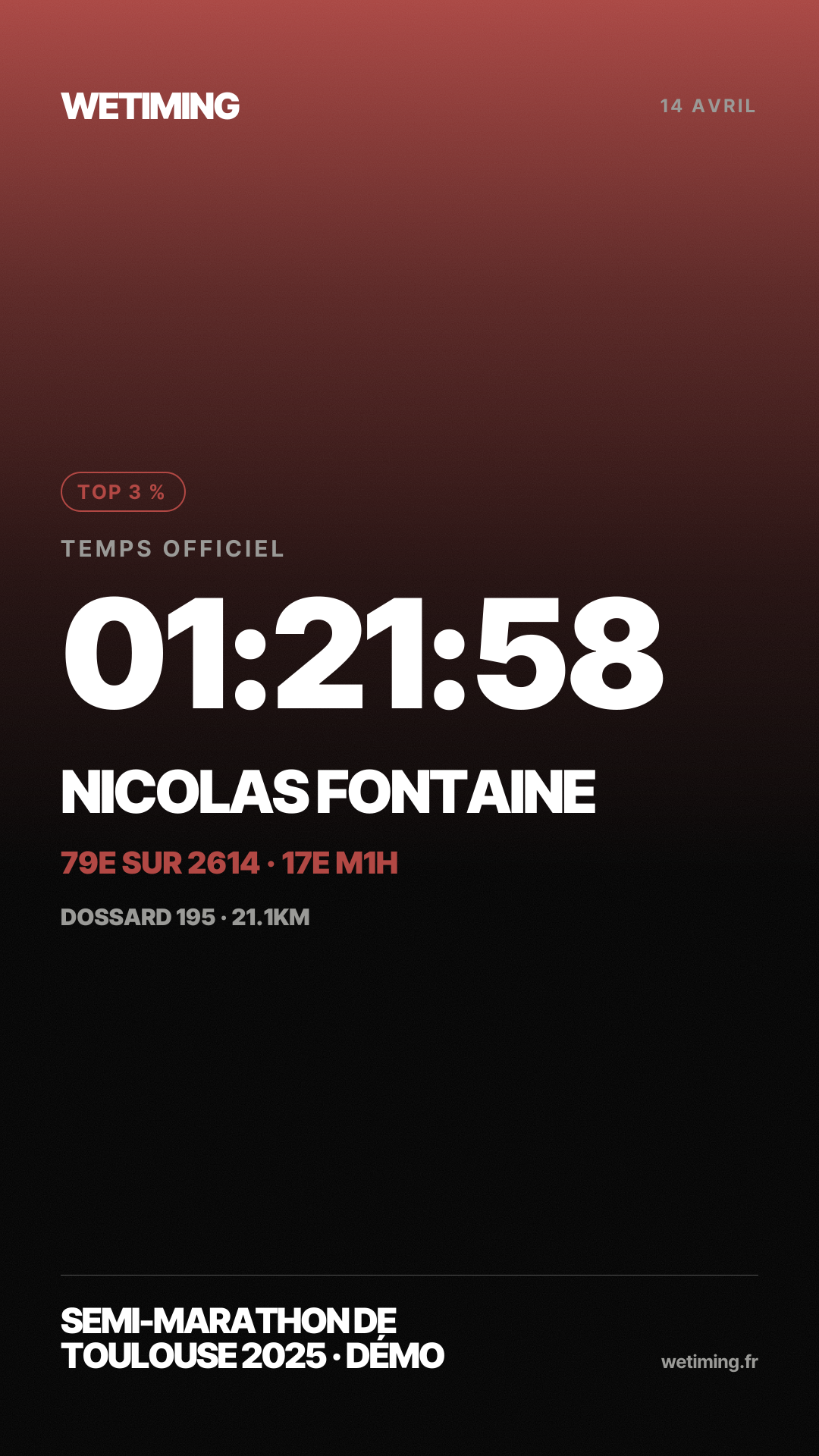 Ton résultat au format Story · aube