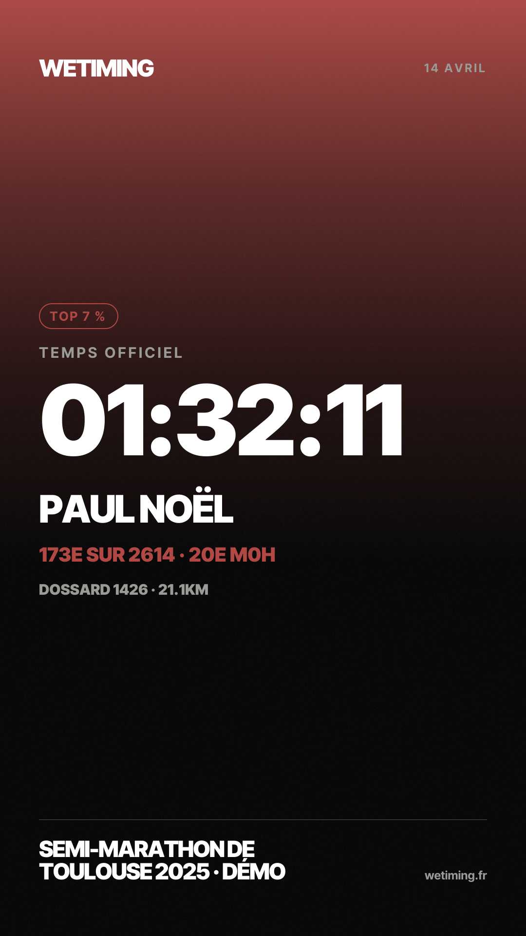 Ton résultat au format Story · aube